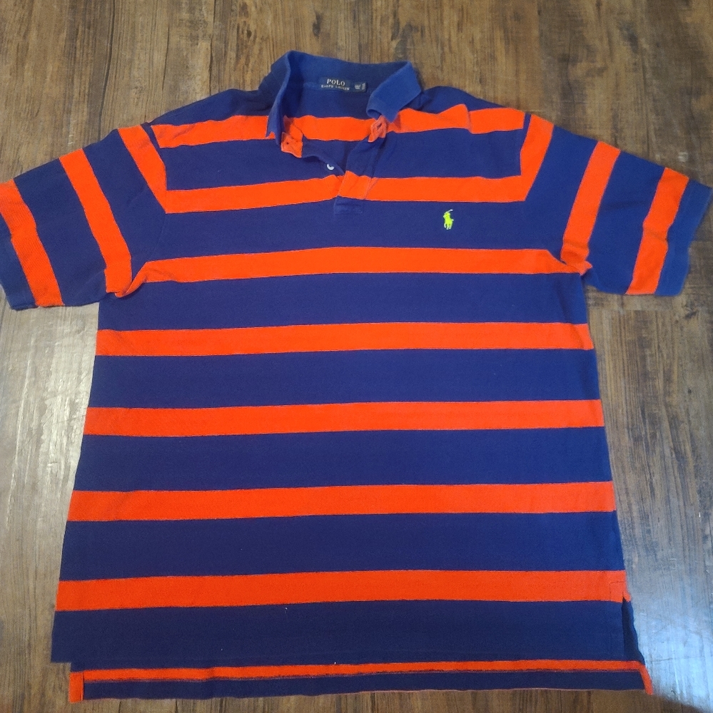 vintage Ralph Lauren men's 2XT polo navy blue and red Rugby